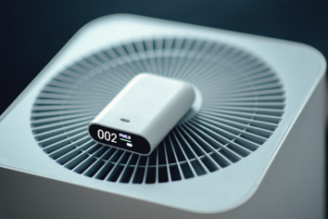 PM2.5 - measuring indoor air quality and air purifier effectiveness. Dust free area for health.