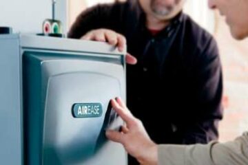 People touching an AirEase HVAC system