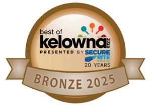 Best of Kelowna Bronze Award Badge showing Vision Plumbing Heating Cooling is one of Kelowna's Best HVAC Companies of 2025