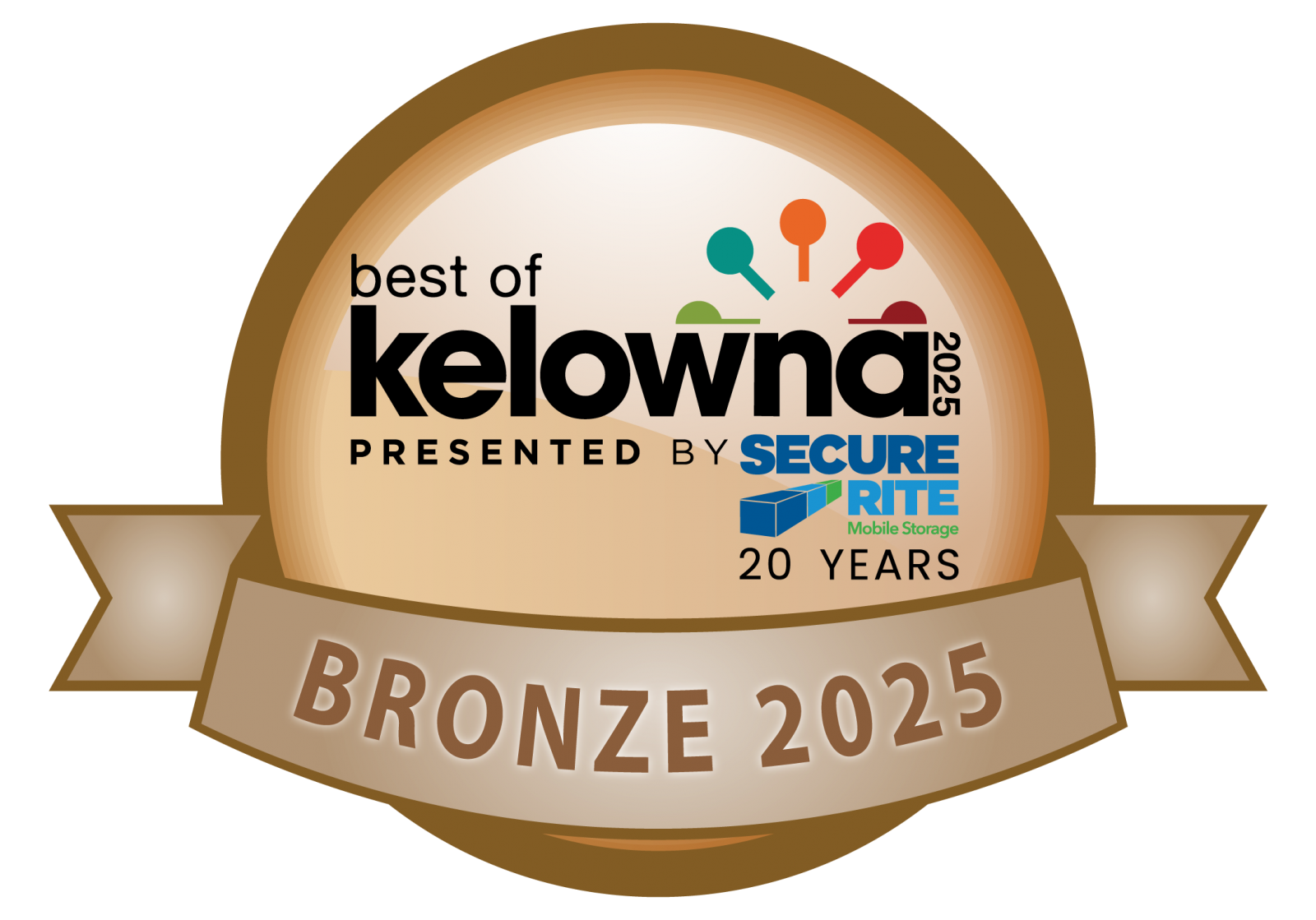 Best of Kelowna Bronze Award Badge showing Vision Plumbing Heating Cooling is one of Kelowna's Best HVAC Companies of 2025