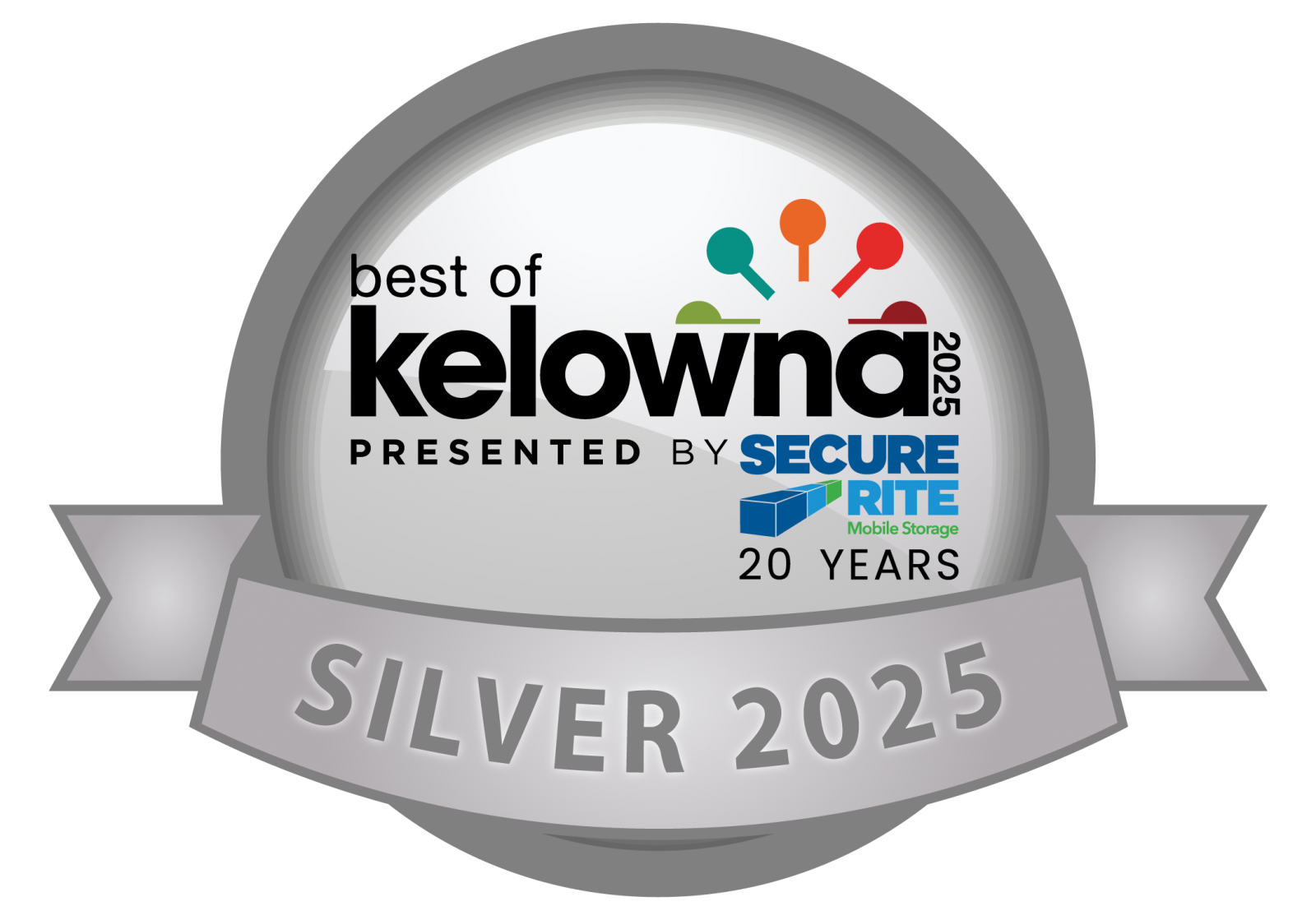 Best of Kelowna Silver Award Badge showing Vision Plumbing Heating Cooling is one of Kelowna's Best Plumbing companies of 2025