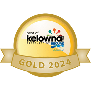 Best of Kelowna gold award badge for Vision Plumbing's Gold win in Plumbing 2024